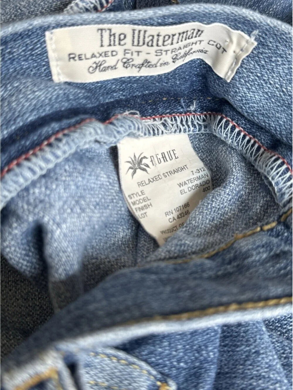 Agave Denimsmith Waterman Men’s Jeans Relaxed Fit Straight Leg Size 42